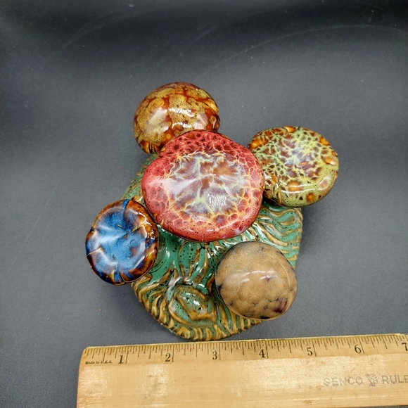 Ceramic Glazed Mushrooms Decor / Decorative Unique Art MCM Retro - Picture 4 of 7